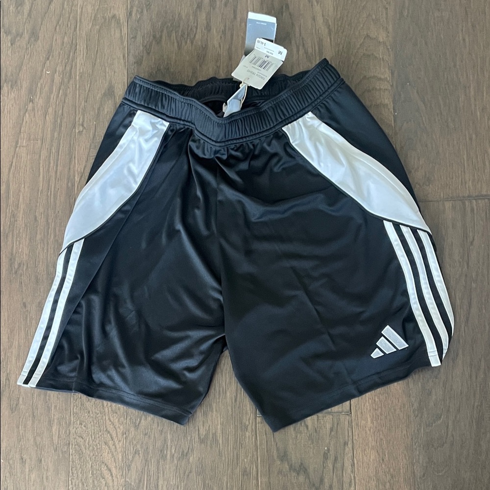 Adidas Tiro 24  Black Training Shorts with White Trim and Logo
